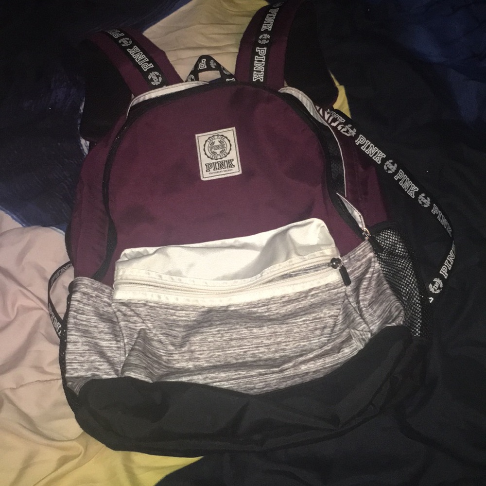 Pink Maroon Campus Bookbag